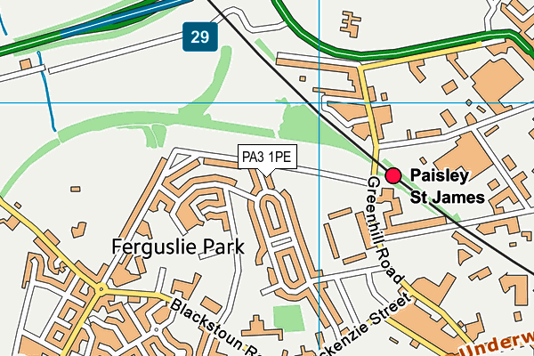 PA3 1PE map - OS VectorMap District (Ordnance Survey) PA3 1PE map - OS VectorMap District (Ordnance Survey)