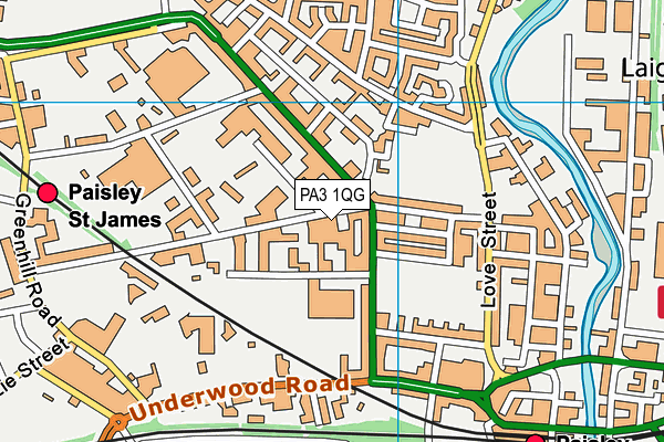 PA3 1QG map - OS VectorMap District (Ordnance Survey) PA3 1QG map - OS VectorMap District (Ordnance Survey)