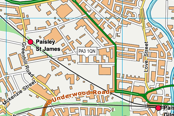 PA3 1QN map - OS VectorMap District (Ordnance Survey) PA3 1QN map - OS VectorMap District (Ordnance Survey)