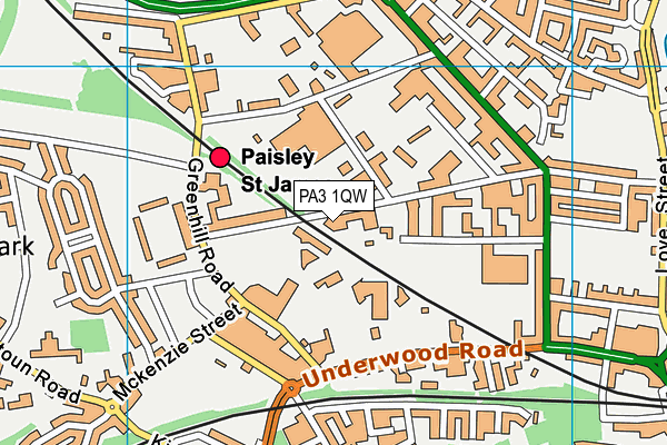 PA3 1QW map - OS VectorMap District (Ordnance Survey) PA3 1QW map - OS VectorMap District (Ordnance Survey)