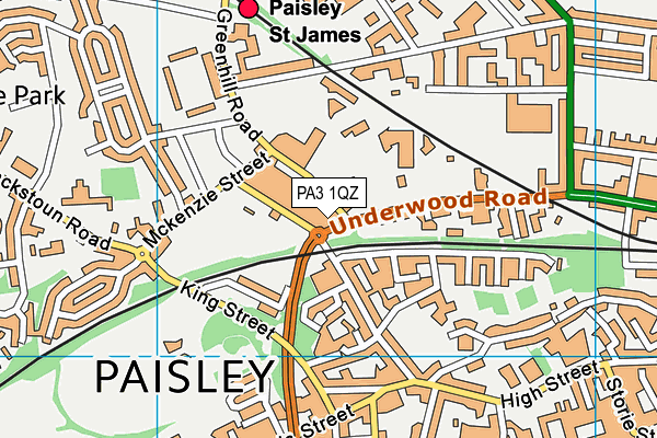 PA3 1QZ map - OS VectorMap District (Ordnance Survey) PA3 1QZ map - OS VectorMap District (Ordnance Survey)