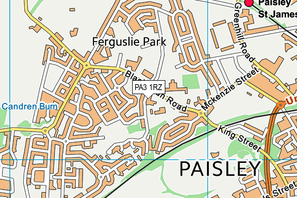 PA3 1RZ map - OS VectorMap District (Ordnance Survey) PA3 1RZ map - OS VectorMap District (Ordnance Survey)