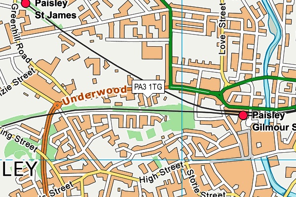 PA3 1TG map - OS VectorMap District (Ordnance Survey) PA3 1TG map - OS VectorMap District (Ordnance Survey)