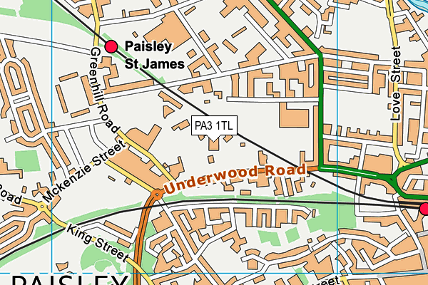 PA3 1TL map - OS VectorMap District (Ordnance Survey) PA3 1TL map - OS VectorMap District (Ordnance Survey)