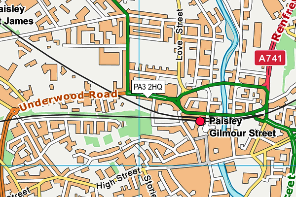 PA3 2HQ map - OS VectorMap District (Ordnance Survey)