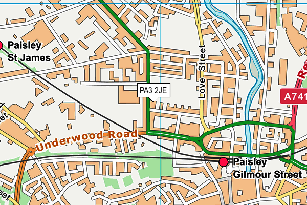 PA3 2JE map - OS VectorMap District (Ordnance Survey) PA3 2JE map - OS VectorMap District (Ordnance Survey)