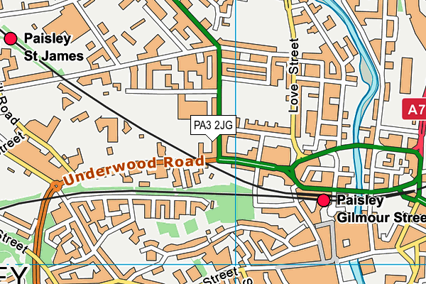PA3 2JG map - OS VectorMap District (Ordnance Survey) PA3 2JG map - OS VectorMap District (Ordnance Survey)
