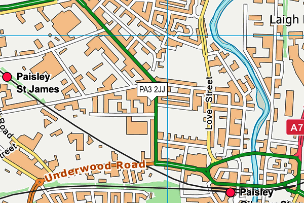 PA3 2JJ map - OS VectorMap District (Ordnance Survey) PA3 2JJ map - OS VectorMap District (Ordnance Survey)
