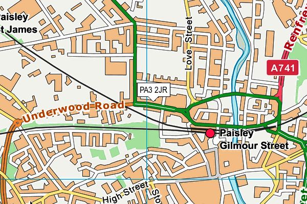 PA3 2JR map - OS VectorMap District (Ordnance Survey) PA3 2JR map - OS VectorMap District (Ordnance Survey)