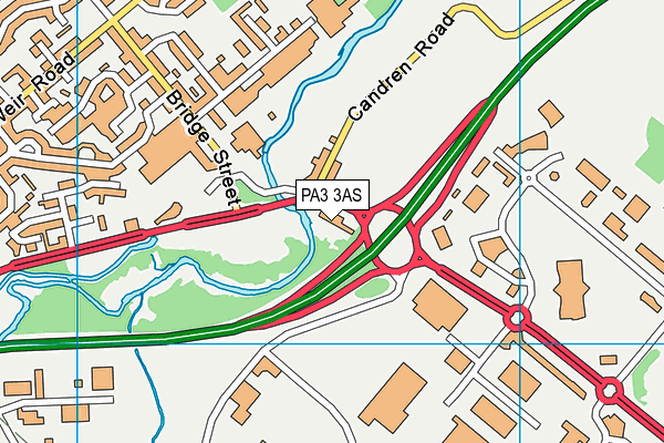 PA3 3AS map - OS VectorMap District (Ordnance Survey) PA3 3AS map - OS VectorMap District (Ordnance Survey)