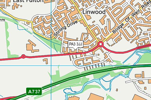 PA3 3JJ map - OS VectorMap District (Ordnance Survey)