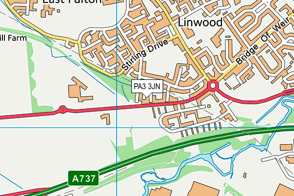 PA3 3JN map - OS VectorMap District (Ordnance Survey) PA3 3JN map - OS VectorMap District (Ordnance Survey)