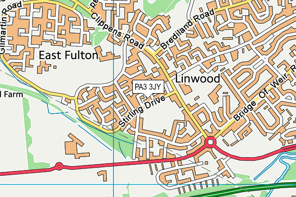 PA3 3JY map - OS VectorMap District (Ordnance Survey)