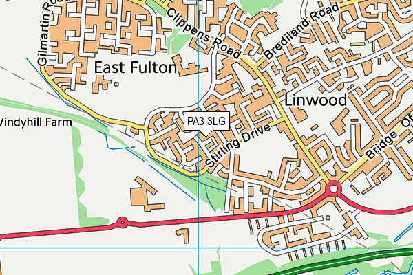PA3 3LG map - OS VectorMap District (Ordnance Survey) PA3 3LG map - OS VectorMap District (Ordnance Survey)