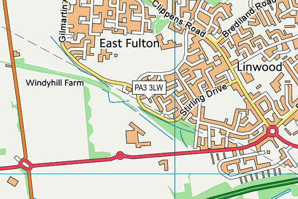 PA3 3LW map - OS VectorMap District (Ordnance Survey) PA3 3LW map - OS VectorMap District (Ordnance Survey)