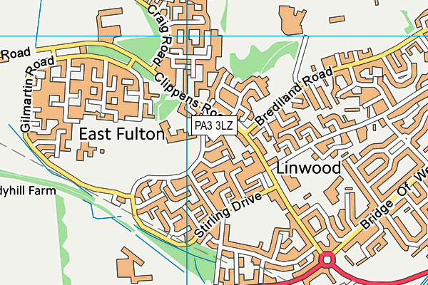 PA3 3LZ map - OS VectorMap District (Ordnance Survey) PA3 3LZ map - OS VectorMap District (Ordnance Survey)