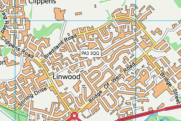 PA3 3QQ map - OS VectorMap District (Ordnance Survey) PA3 3QQ map - OS VectorMap District (Ordnance Survey)