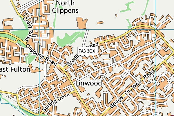 PA3 3QX map - OS VectorMap District (Ordnance Survey) PA3 3QX map - OS VectorMap District (Ordnance Survey)