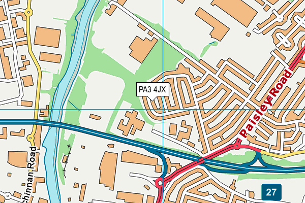 PA3 4JX map - OS VectorMap District (Ordnance Survey) PA3 4JX map - OS VectorMap District (Ordnance Survey)