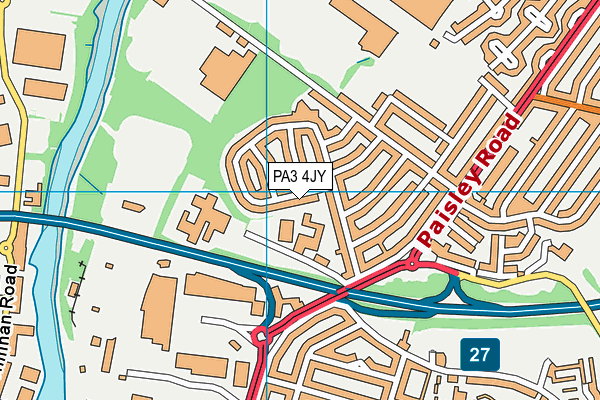 PA3 4JY map - OS VectorMap District (Ordnance Survey)