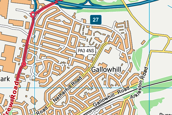PA3 4NS map - OS VectorMap District (Ordnance Survey) PA3 4NS map - OS VectorMap District (Ordnance Survey)