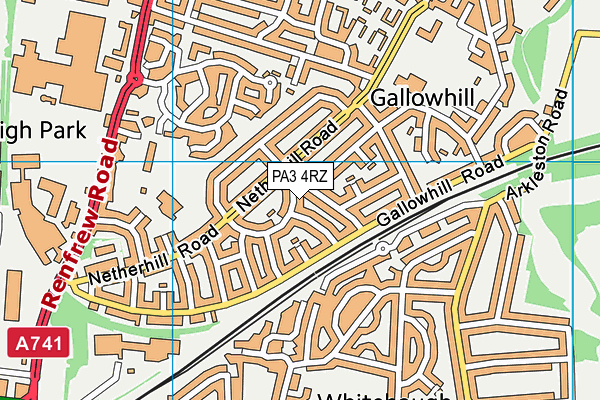 PA3 4RZ map - OS VectorMap District (Ordnance Survey) PA3 4RZ map - OS VectorMap District (Ordnance Survey)