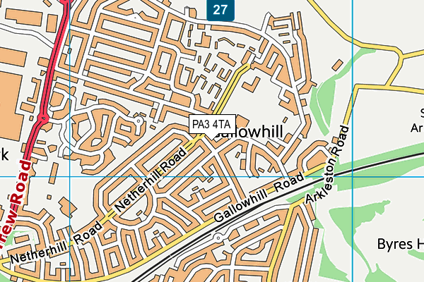 PA3 4TA map - OS VectorMap District (Ordnance Survey) PA3 4TA map - OS VectorMap District (Ordnance Survey)