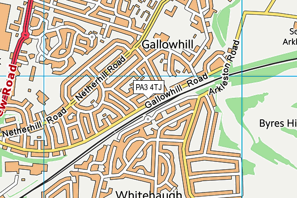 PA3 4TJ map - OS VectorMap District (Ordnance Survey) PA3 4TJ map - OS VectorMap District (Ordnance Survey)
