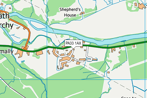 PA33 1AX map - OS VectorMap District (Ordnance Survey) PA33 1AX map - OS VectorMap District (Ordnance Survey)