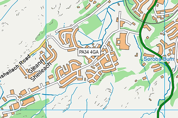 PA34 4GA map - OS VectorMap District (Ordnance Survey) PA34 4GA map - OS VectorMap District (Ordnance Survey)