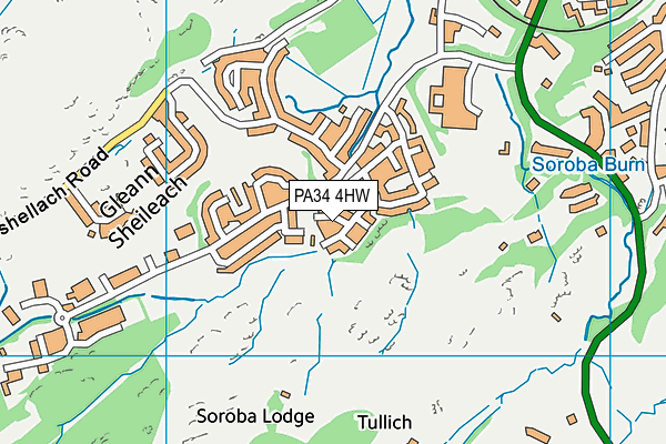 PA34 4HW map - OS VectorMap District (Ordnance Survey) PA34 4HW map - OS VectorMap District (Ordnance Survey)