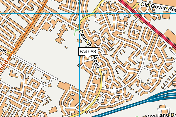 PA4 0AS map - OS VectorMap District (Ordnance Survey)