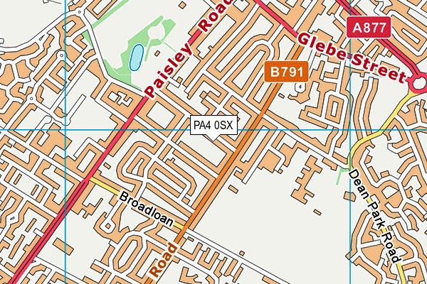 PA4 0SX map - OS VectorMap District (Ordnance Survey) PA4 0SX map - OS VectorMap District (Ordnance Survey)