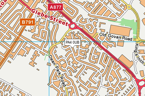 PA4 0UB map - OS VectorMap District (Ordnance Survey)