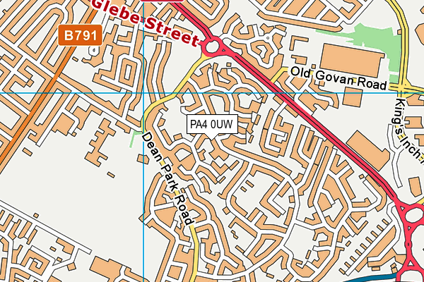 PA4 0UW map - OS VectorMap District (Ordnance Survey)