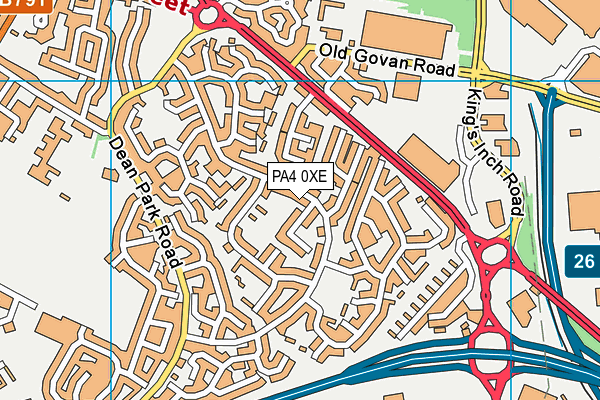 PA4 0XE map - OS VectorMap District (Ordnance Survey) PA4 0XE map - OS VectorMap District (Ordnance Survey)