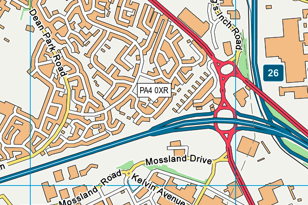 PA4 0XR map - OS VectorMap District (Ordnance Survey)