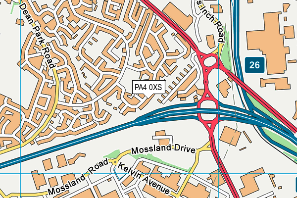 PA4 0XS map - OS VectorMap District (Ordnance Survey)