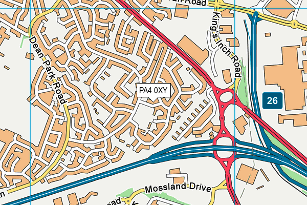 PA4 0XY map - OS VectorMap District (Ordnance Survey) PA4 0XY map - OS VectorMap District (Ordnance Survey)