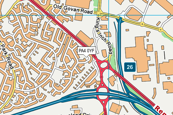 PA4 0YF map - OS VectorMap District (Ordnance Survey) PA4 0YF map - OS VectorMap District (Ordnance Survey)