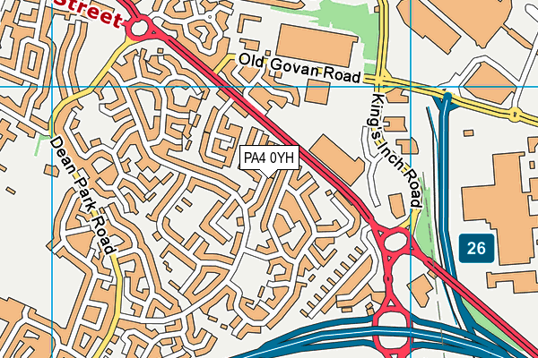 PA4 0YH map - OS VectorMap District (Ordnance Survey) PA4 0YH map - OS VectorMap District (Ordnance Survey)