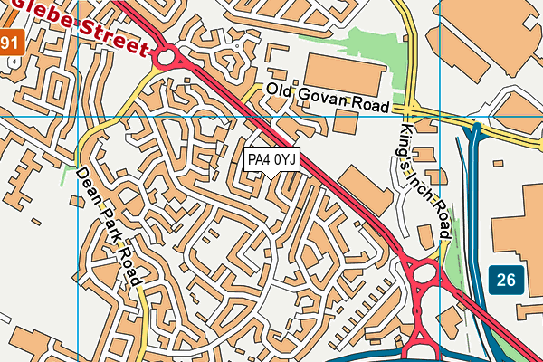 PA4 0YJ map - OS VectorMap District (Ordnance Survey) PA4 0YJ map - OS VectorMap District (Ordnance Survey)