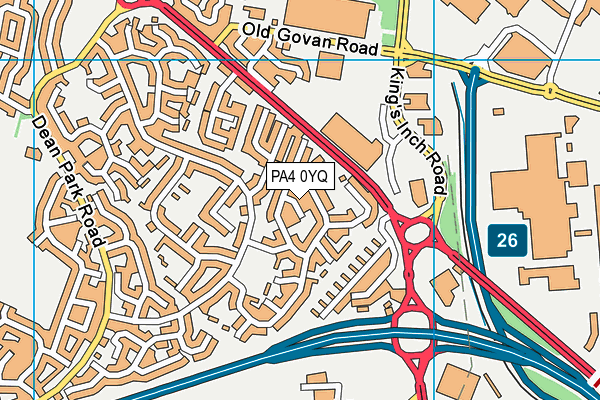 PA4 0YQ map - OS VectorMap District (Ordnance Survey)