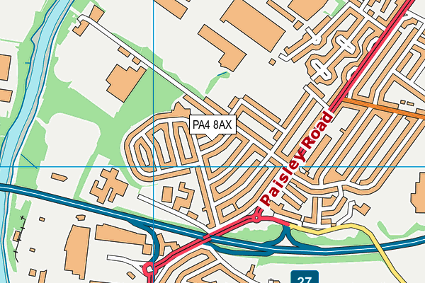 PA4 8AX map - OS VectorMap District (Ordnance Survey) PA4 8AX map - OS VectorMap District (Ordnance Survey)