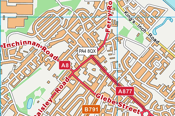 PA4 8QX map - OS VectorMap District (Ordnance Survey)