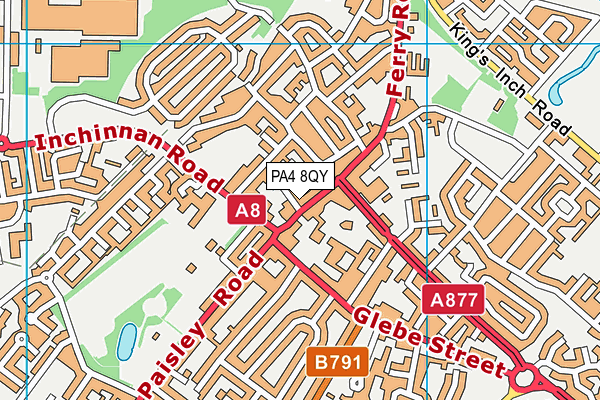 PA4 8QY map - OS VectorMap District (Ordnance Survey)