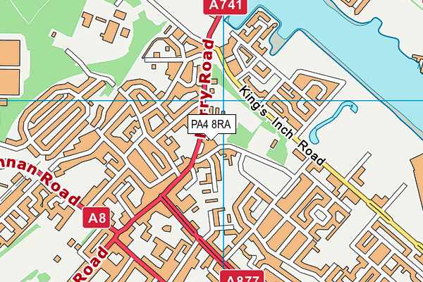 PA4 8RA map - OS VectorMap District (Ordnance Survey) PA4 8RA map - OS VectorMap District (Ordnance Survey)