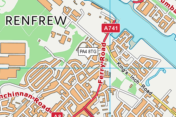 PA4 8TG map - OS VectorMap District (Ordnance Survey) PA4 8TG map - OS VectorMap District (Ordnance Survey)