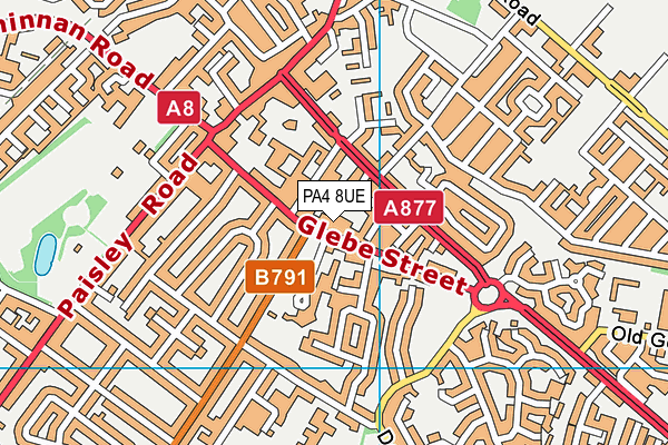 PA4 8UE map - OS VectorMap District (Ordnance Survey) PA4 8UE map - OS VectorMap District (Ordnance Survey)