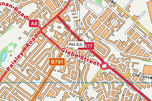 PA4 8UL map - OS VectorMap District (Ordnance Survey) PA4 8UL map - OS VectorMap District (Ordnance Survey)